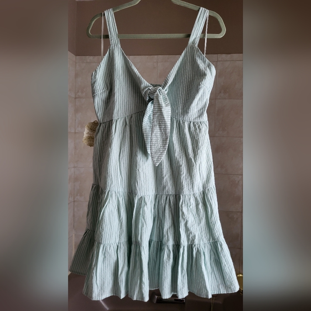 NWT Tie-Front Sundress in Light Sage Green